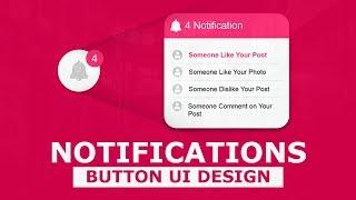 Notification Button UI Design With Cool Hover Effects Using Html And CSS - Pure CSS Tutorials