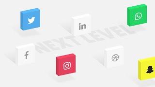 Next Level CSS Isometric Social Media Icons Hover EFfects | Teaser