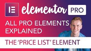 The Price List Element Tutorial | Elementor Pro