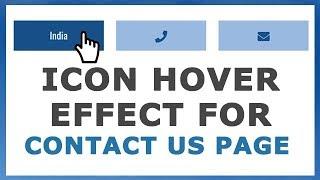 Cool Icon Hover effect with Text for Contact us Pages on Website | HTML CSS Effect