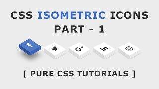 CSS Isometric Social Media Icons - CSS3 Icon Hover Effects - Html Css 3D Icon Hover Effects - Part 1
