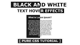Black and White Text Hover Effects - HTML CSS Mix Blend Mode Hover Effects - Pure CSS Tutorial