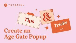 How to Create an Age Gate Popup [Advanced PRO]