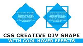 CSS Creative DIV Shape with Cool Hover Effects 2 - CSS Hover Effects -  ZigZag Div Shape - Tutorial
