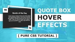 CSS Quote Box Hover Effects - CSS 3d Perspective