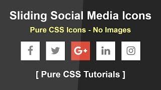 Sliding Social Media Icons - Css3 Hover Effects - how to use font awesome icons - Pure CSS Tutorials