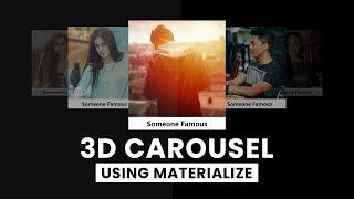 3D Carousel Using Materialize | Html CSS & jQuery