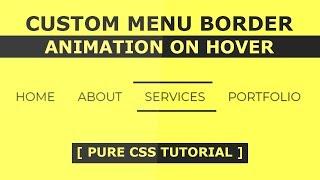 CSS Custom Menu Border Animation On Hover - CSS Reverse Direction Hover Effects - Tutorial