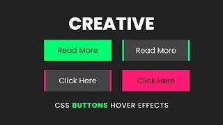 Creative CSS Button Hover Effects | CSS Button Animation On Hover