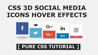 CSS 3D Social Media Icon With Cool Hover Effects - How To Use FontAwesome