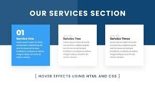 Our Services Section Design using Html & CSS with Cool Hover Effects