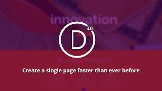 Divi 3 Create a Single Page Faster Than Ever Before