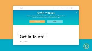 How to Build a Divi Notification Box for COVID 19 Updates FREE Download
