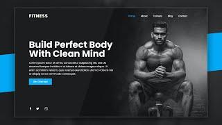 Fitness Landing Page Website Design Using Html CSS & Javascript | Step By Step