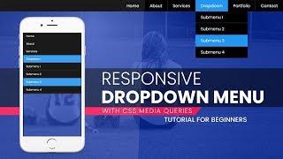 Responsive Dropdown Navigation Bar with HTML and CSS | CSS Responsive Menu