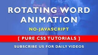 Changing Word Animation - Pure Css Word Rotator - No Javascript