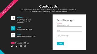 Complete Responsive Contact Us Page in HTML and CSS