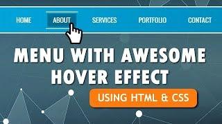 How to make Menu with Awesome hover effect using HTML and CSS only