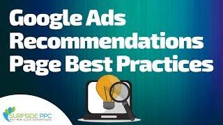 Google Ads Recommendations Page - How To Use The Google Ads Recommendations Tool