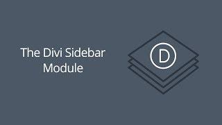The Divi Sidebar Module