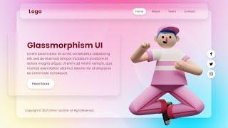 Glassmorphism Website with Html and CSS | CSS Animated Glass Website Design