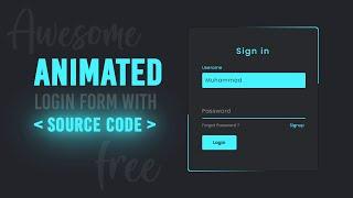 Animated Login Form with Source Code | Login Page using Html CSS