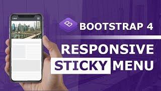 Bootstrap 4 Responsive Navigation Bar | Sticky Navbar Html CSS and jQuery