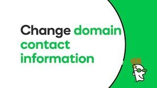 How to Change Domain Contact Information | GoDaddy