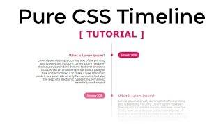 Pure Html and CSS vertical Timeline Design - How To Create a Timeline  - Tutorial
