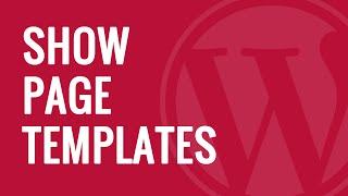 How to Show Page Templates in WordPress Dashboard