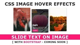 CSS Slide Text Over Image - CSS Image Hover Effects with Bootstrap - Uploading SOON