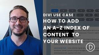 How to Create an A-Z Index of Content with Tooltips for your Website with Divi