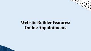 GoDaddy Website Builder Feature: Online Appointments