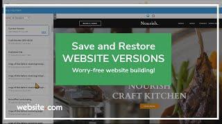 Save and Restore Website Revisions | Website.com