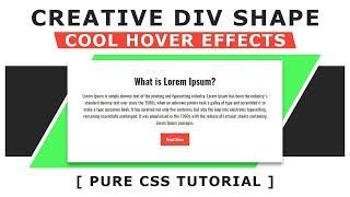 CSS Creative DIV Shape with Cool Hover Effects 3 - Slanted / Skewed / Razor-Blade Div Shape Design