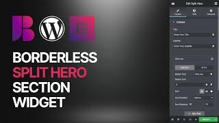 How To Add Split Hero Section To Elementor in WordPress For Free Using Borderless WordPress Plugin?