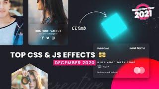 Top CSS & Javascript Animation & Hover Effects | December 2020