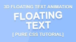 CSS 3D Floating Text - CSS 3D TEXT SHADOW - Pure CSS Tutorial