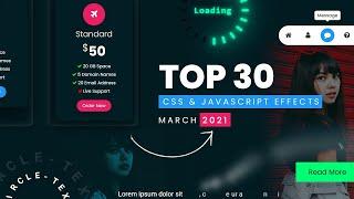 Top 30 CSS & Javascript Effects | March 2021