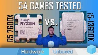 Ryzen 5 7600X vs. Core i5-13600K, 54 Game Benchmark @ 1080p, 1440p & 4K