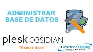 Gestionar bases de datos en Plesk Obsidian interfaz power user