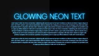 Glowing Neon Text Color Animation Effects | Html CSS