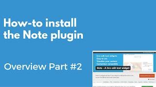 How to install the Note WordPress plugin