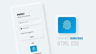 Login Page Design with Fingerprint Authentication using Html & CSS
