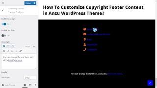 How To Customize Copyright Footer Content in Anzu WordPress Theme?