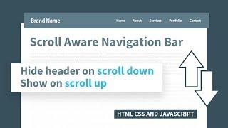 Hide Header on Scroll Down Show on Scroll Up | Html CSS & Javascript