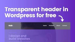 Free Transparent Header Tutorial in Wordpress - OceanWP Header