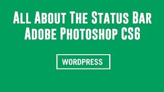 All About The Status Bar - Adobe Photoshop CS6