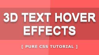 Css3 3d Text Hover Effects - Pure Css 3D Text - Css3 Text Hover Effects - Html Css Effects Tutorial