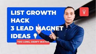 List Growth Hack - 3 Lead Magnet Ideas #shorts